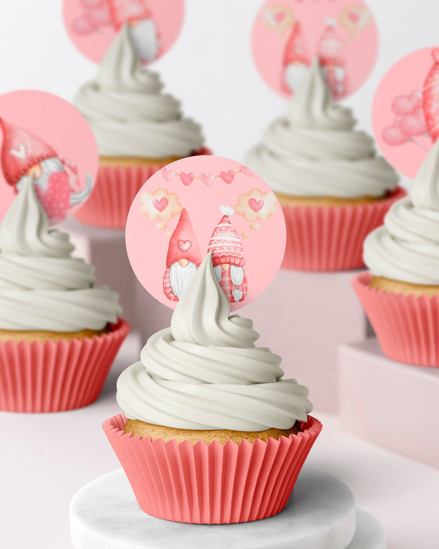 edible cupcake toppers wafer icing Happy valentines day gnome