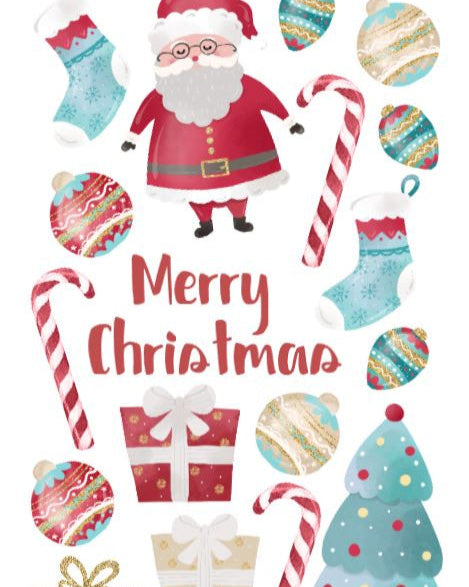 Christmas party edible cake decorations icing wafer holiday Festive presents tree candy canes north pole santa Merry Christmas