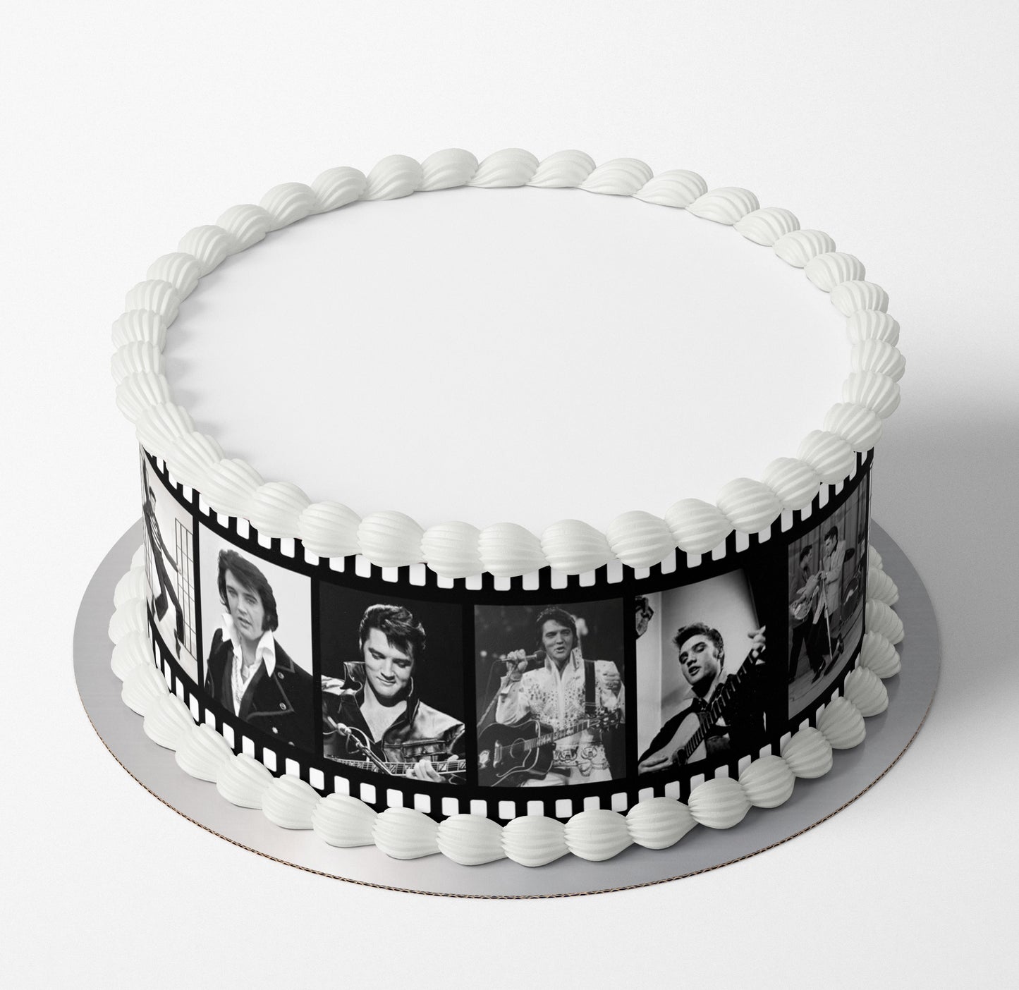 Elvis Presley edible icing or wafer cake wrap black and white photos