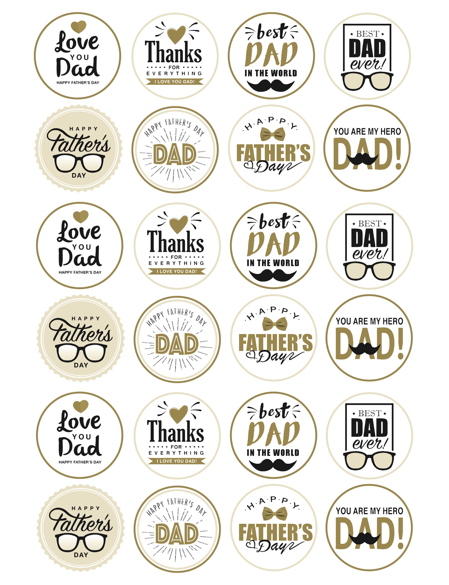 Fathers Day Cupcake & Cookie Toppers