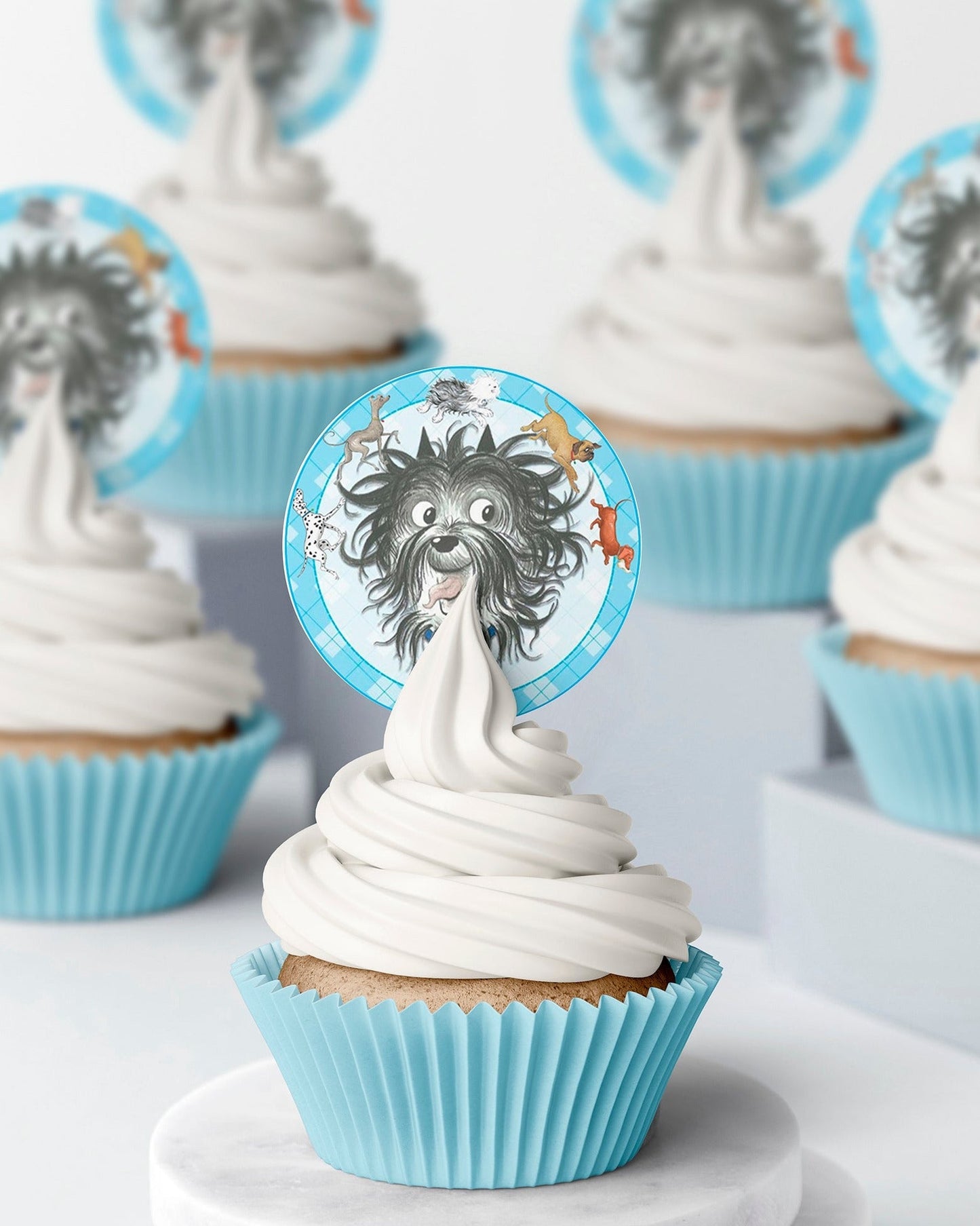 edible wafer icing cupcake toppers Hairy Mclairy dog childrens book