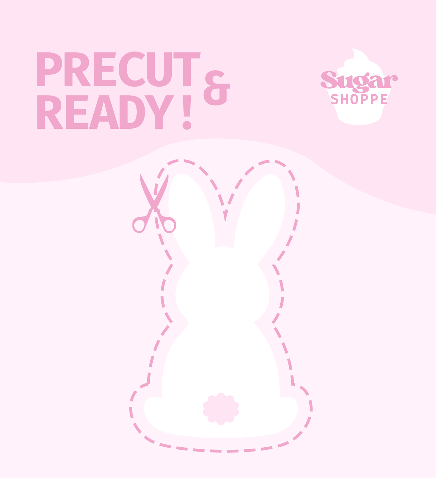 Blue & Pink Easter Bunnies Precut