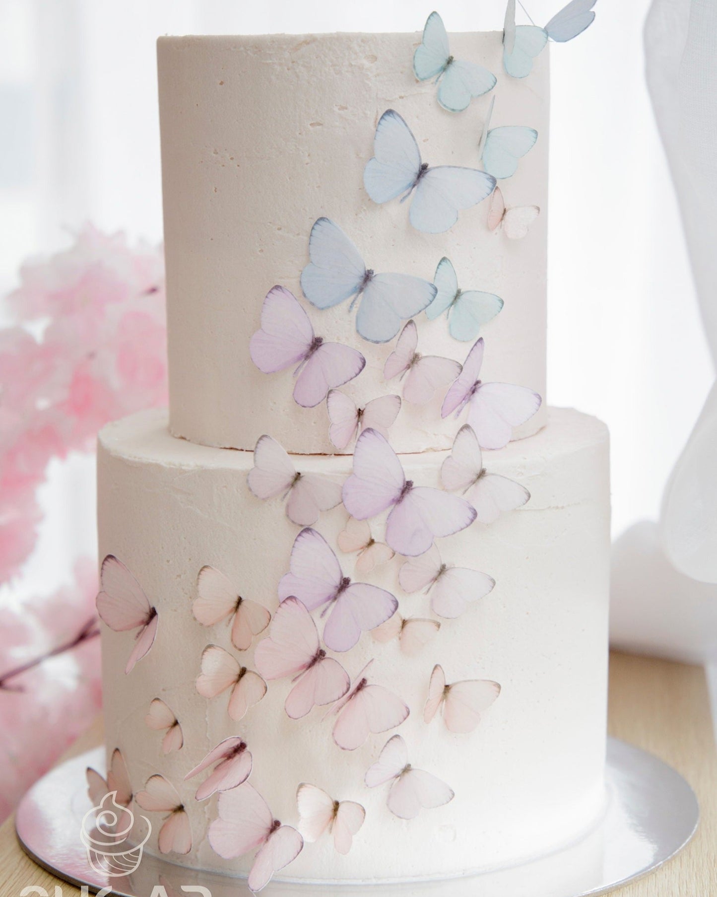 pastel wafer paper butterflies edible cake decoration