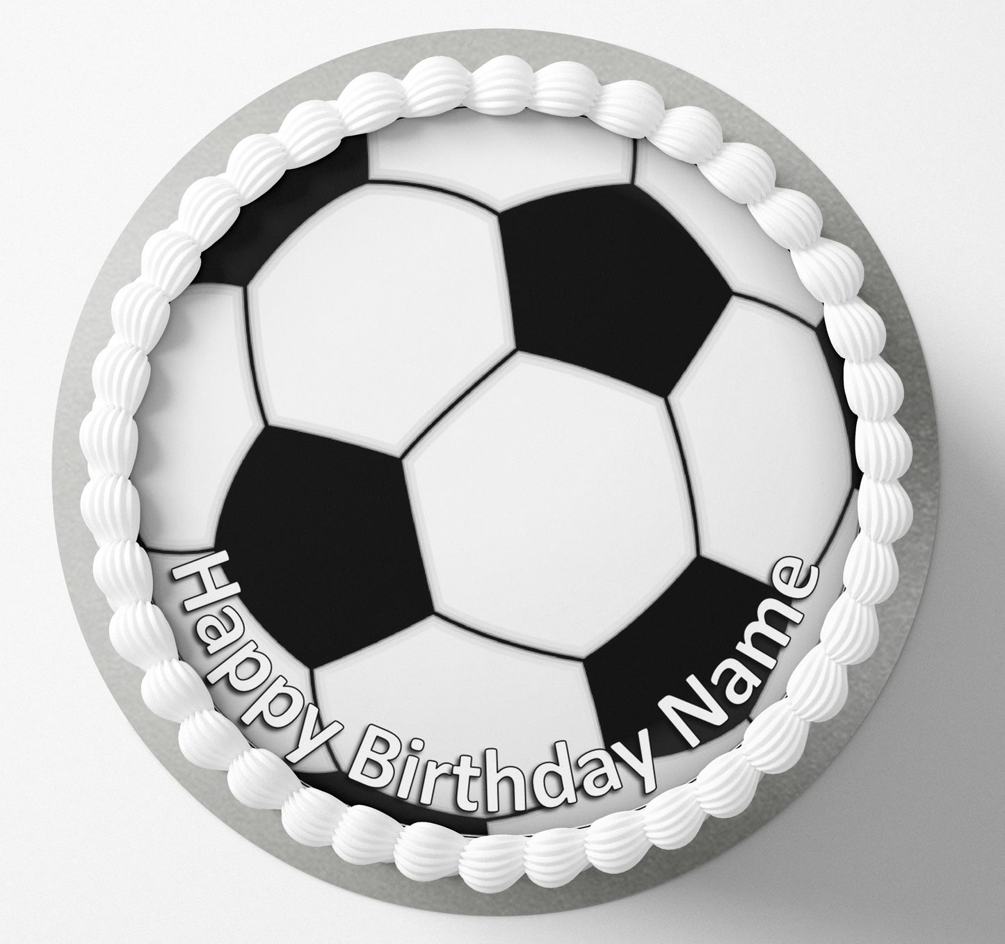 Soccerball sports ball soccer edible cake topper wafer icing cake decorating
