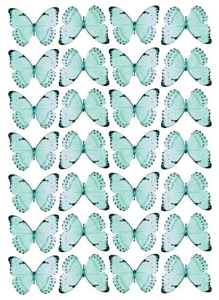 tiffany blue mint green wafer edible butterflies cake decorations