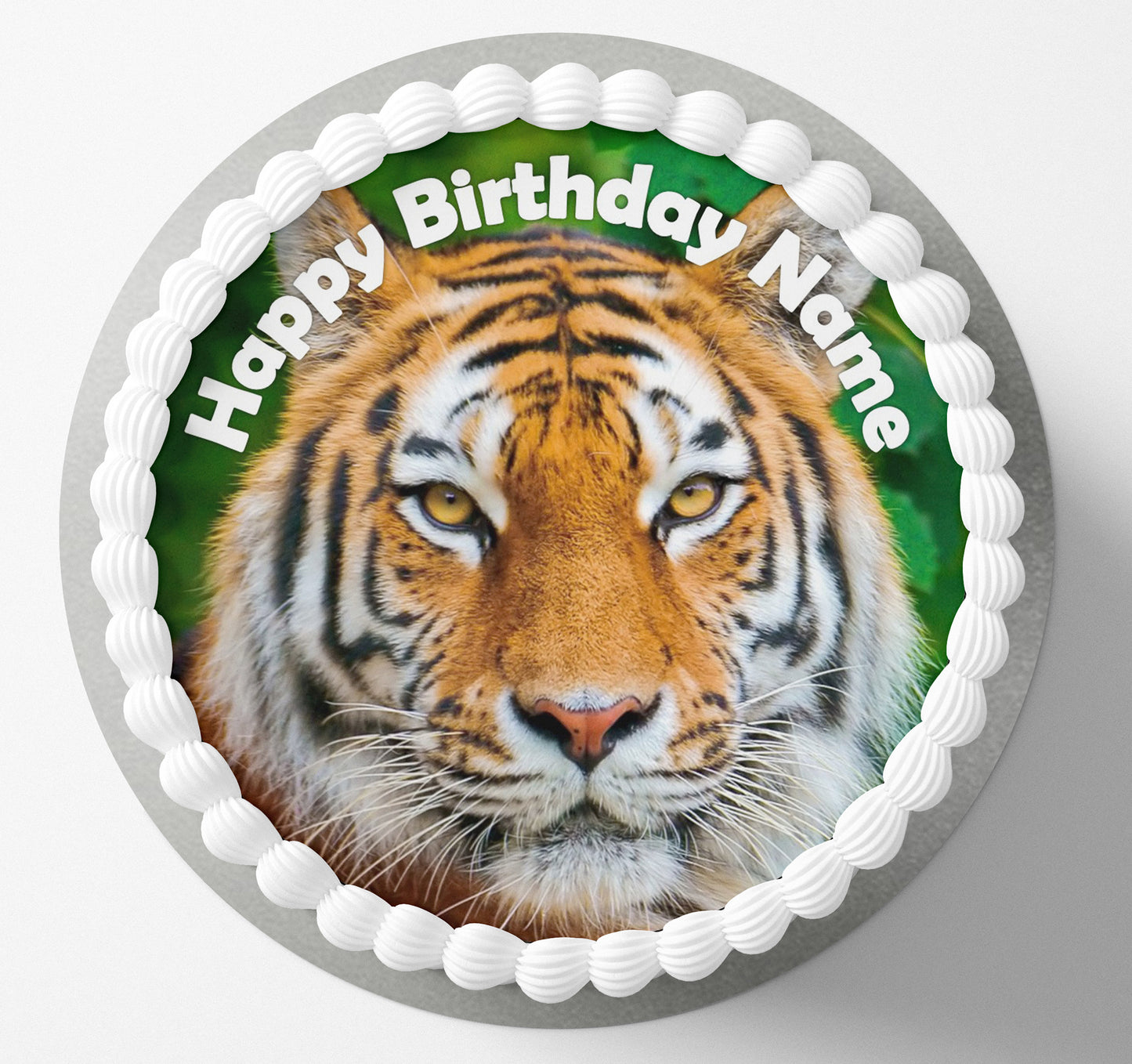Tiger jungle edible cake topper wafer icing cake decorating