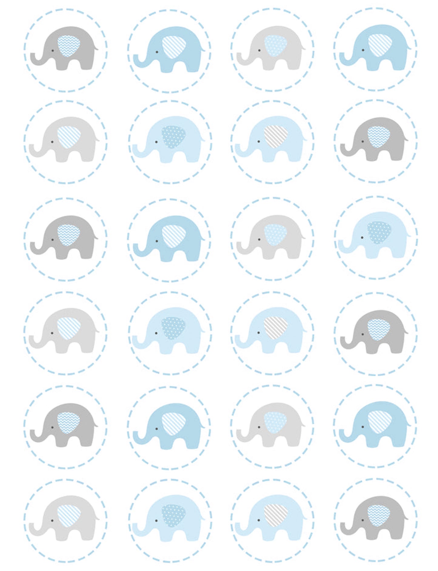 Baby Elephants Cupcake & Cookie Toppers