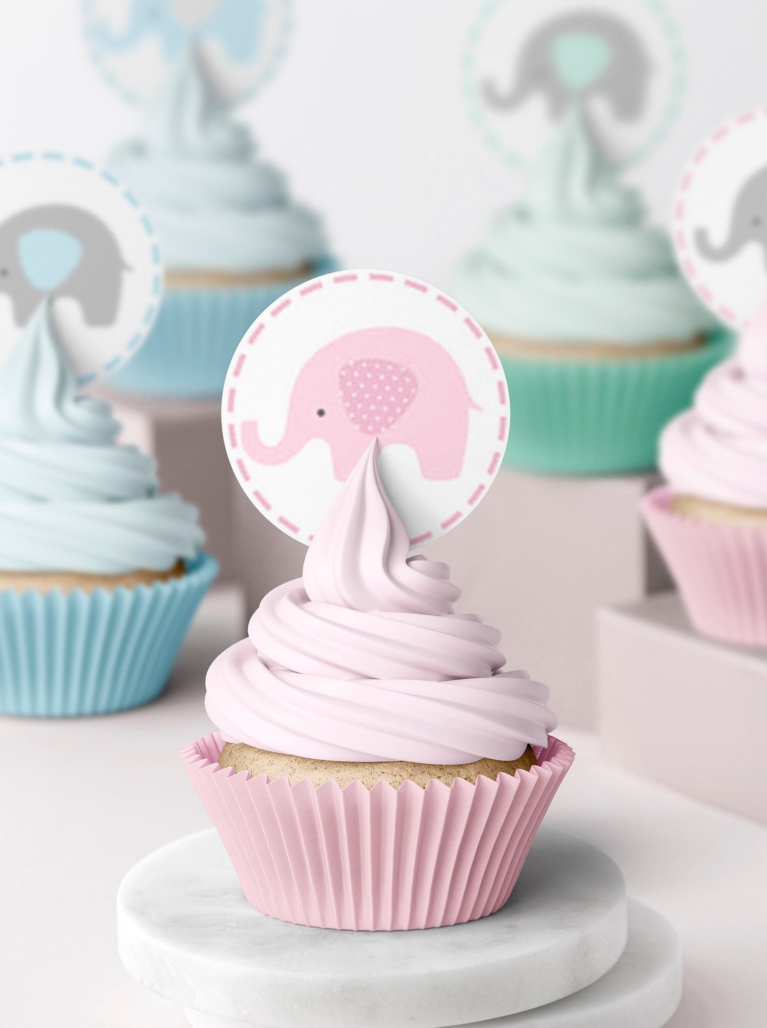 Baby best sale elephant cupcakes