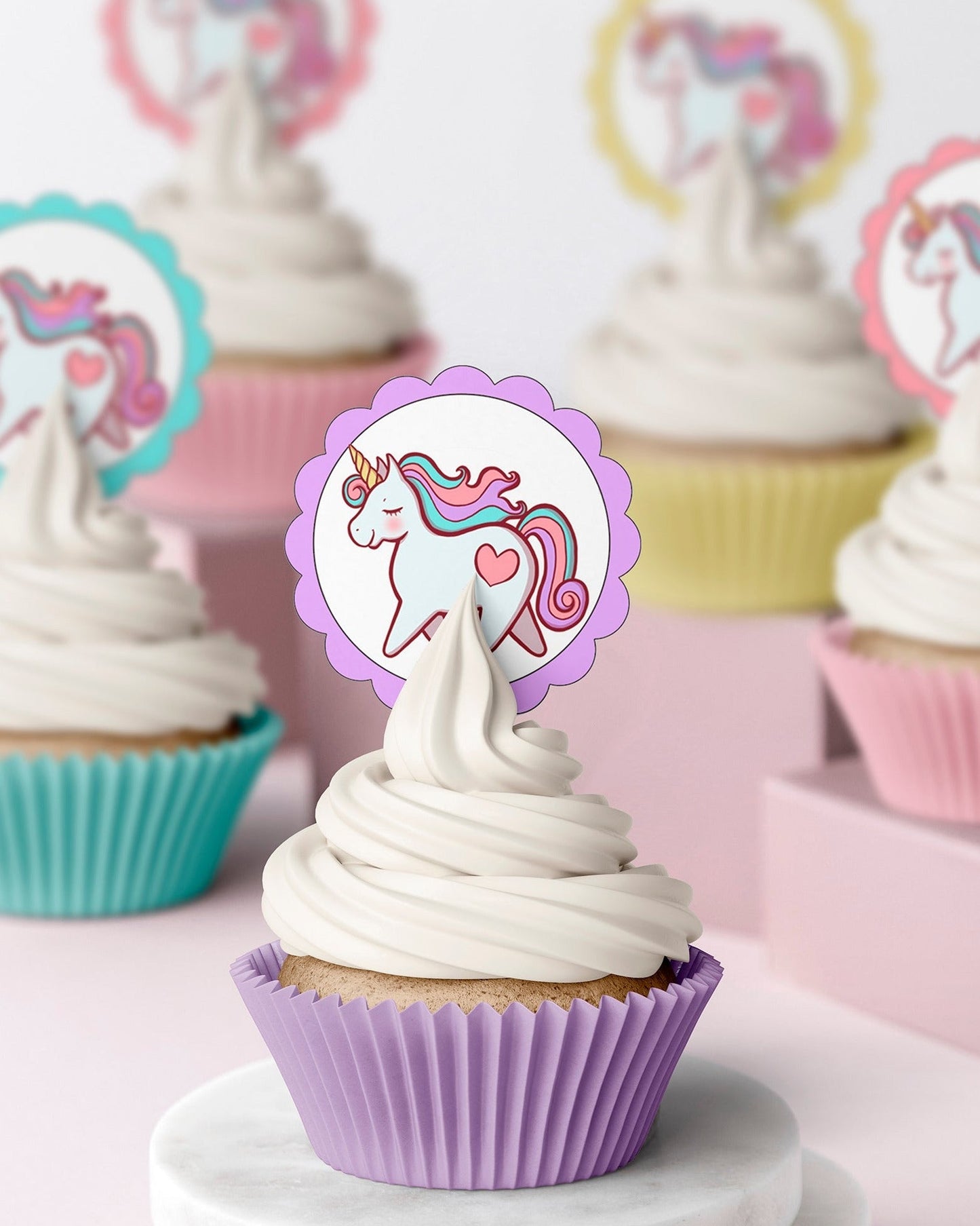 edible wafer icing cupcake toppersedible wafer icing cupcake toppers pastel unicorns
