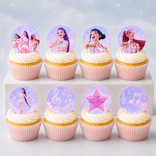 edible wafer icing cupcake toppers Kpop Demon Hunters HUNTRX Golden Girls Dreamy cloud Cake decorations