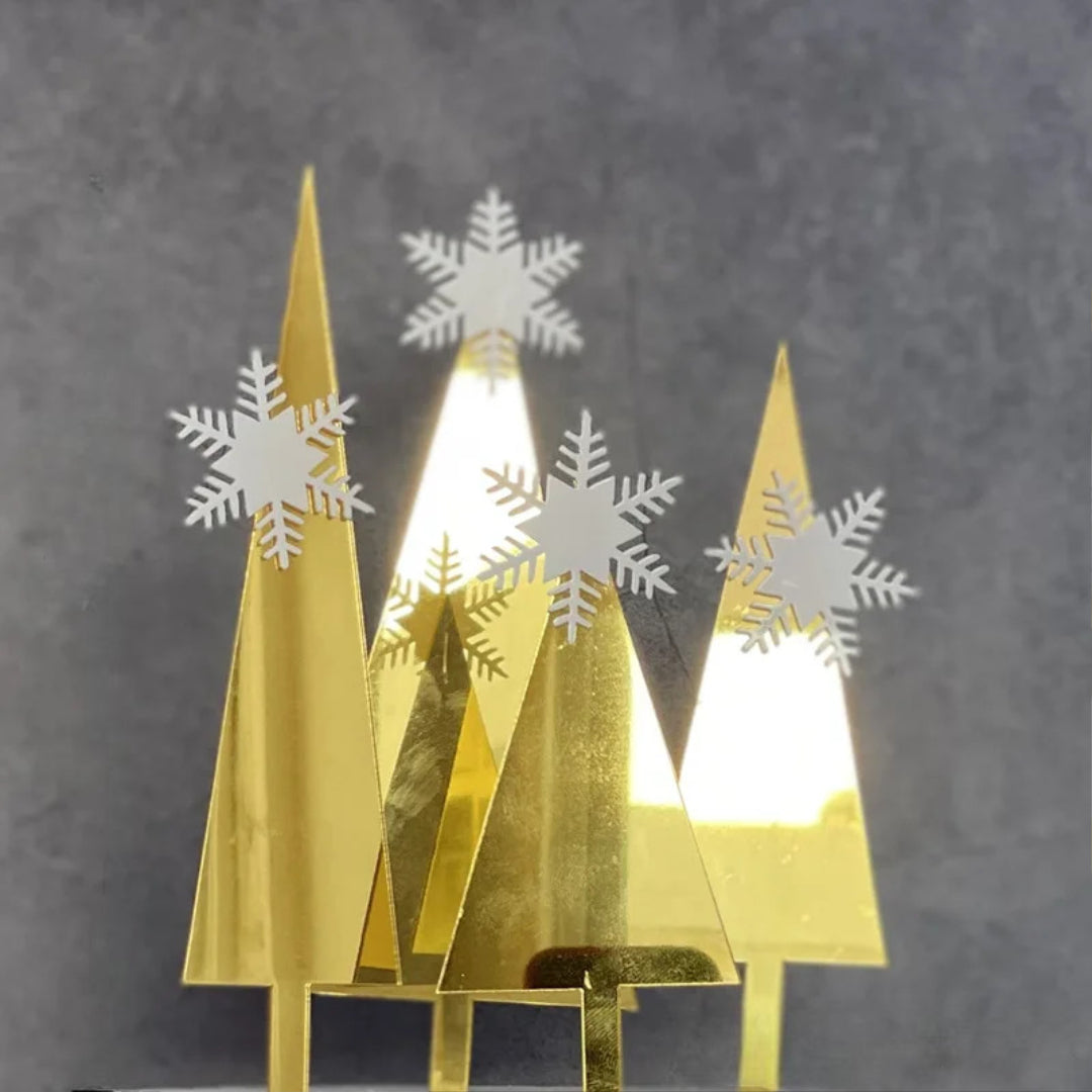 Merry Christmas Winter Forest Acrylic Cake Topper Set