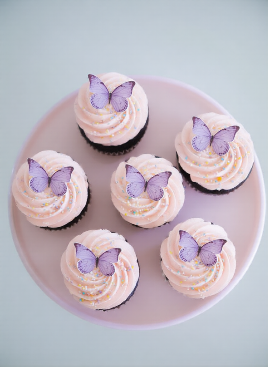 Purple Edible Wafer Butterflies (Pre-Cut) | Butterfly Cake & Cupcake Toppers