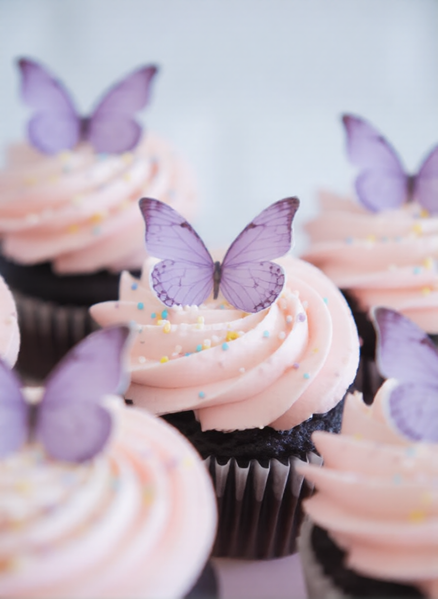 Purple Edible Wafer Butterflies (Pre-Cut) | Butterfly Cake & Cupcake Toppers