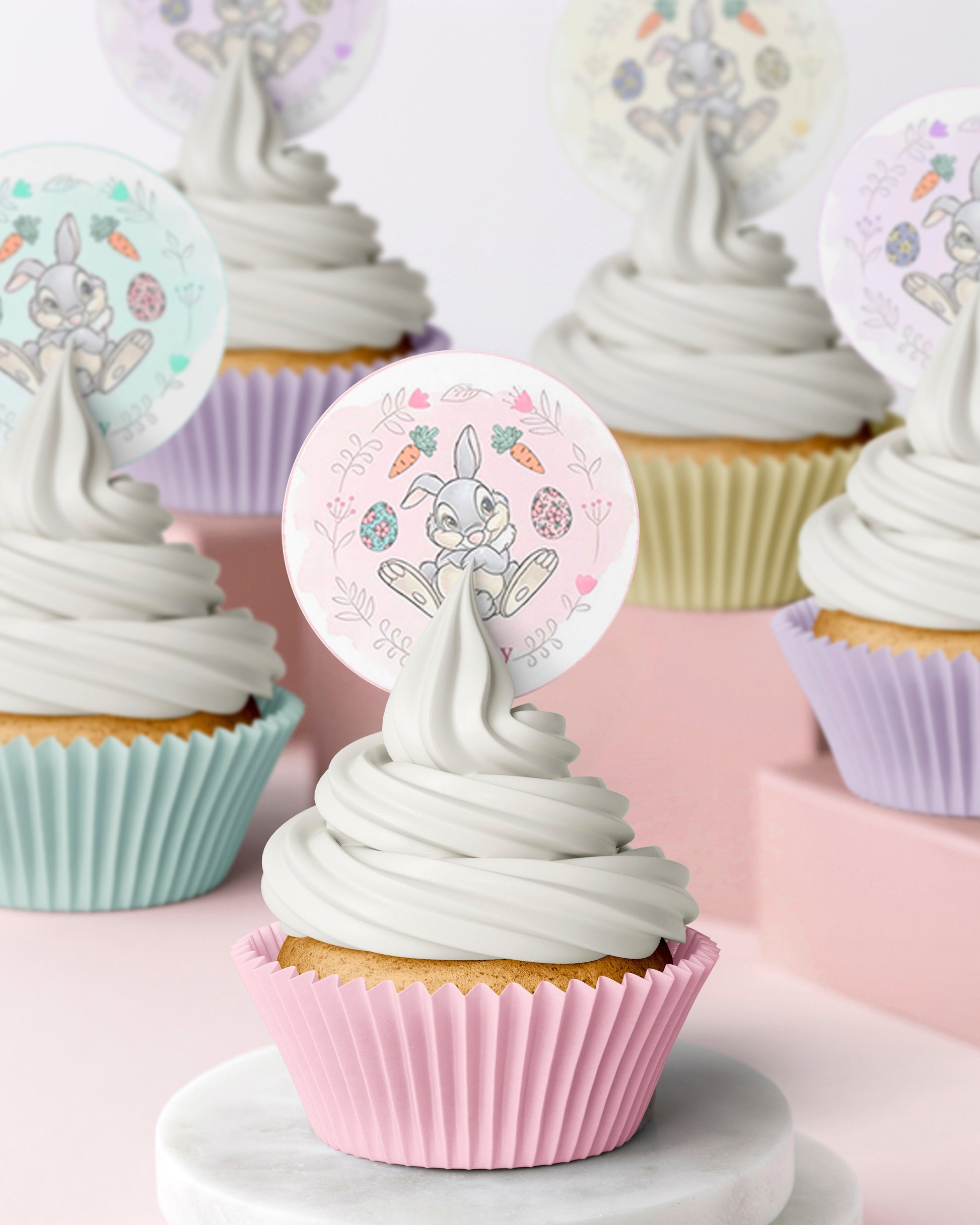 Easter themed Bambi Thumper Bunny Disney edible wafer icing cake toppers