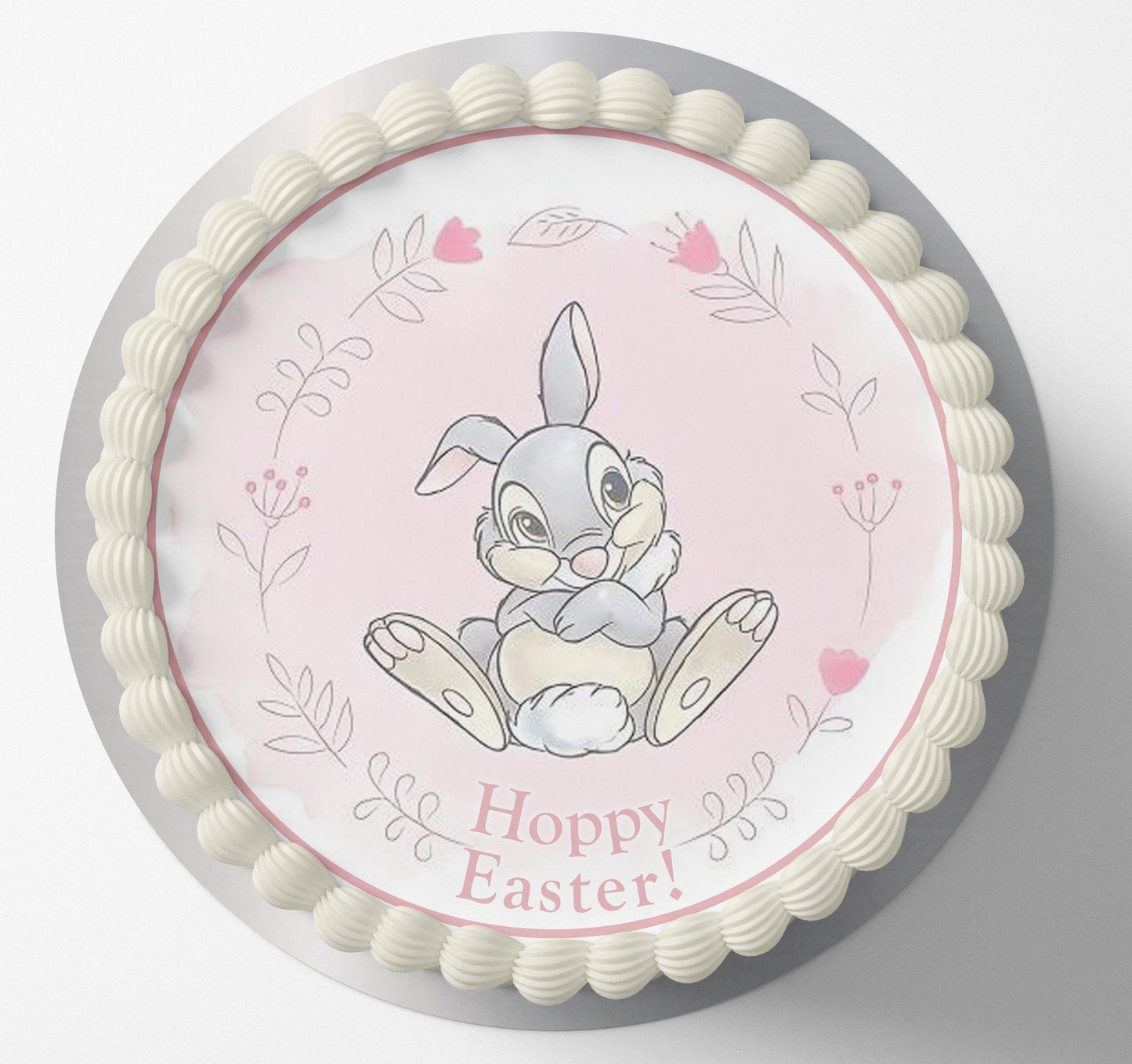 Pink Baby Thumber Bunny Easter cute easy edible cake topper wafer icing cake decorating Disney Hoppy Easter! Bambi