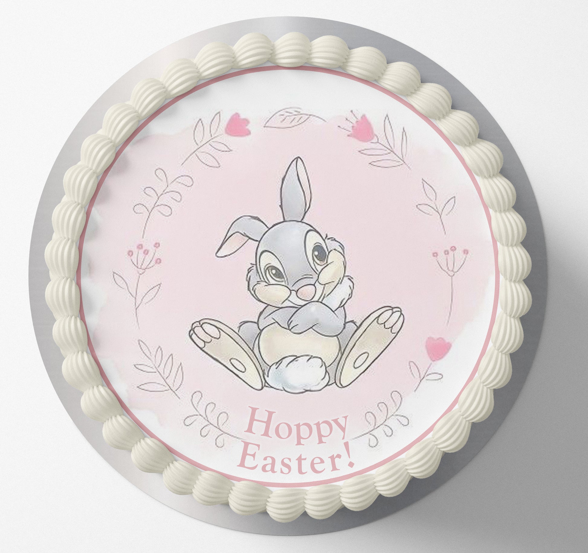 Pink Baby Thumber Bunny Easter cute easy edible cake topper wafer icing cake decorating Disney Hoppy Easter! Bambi