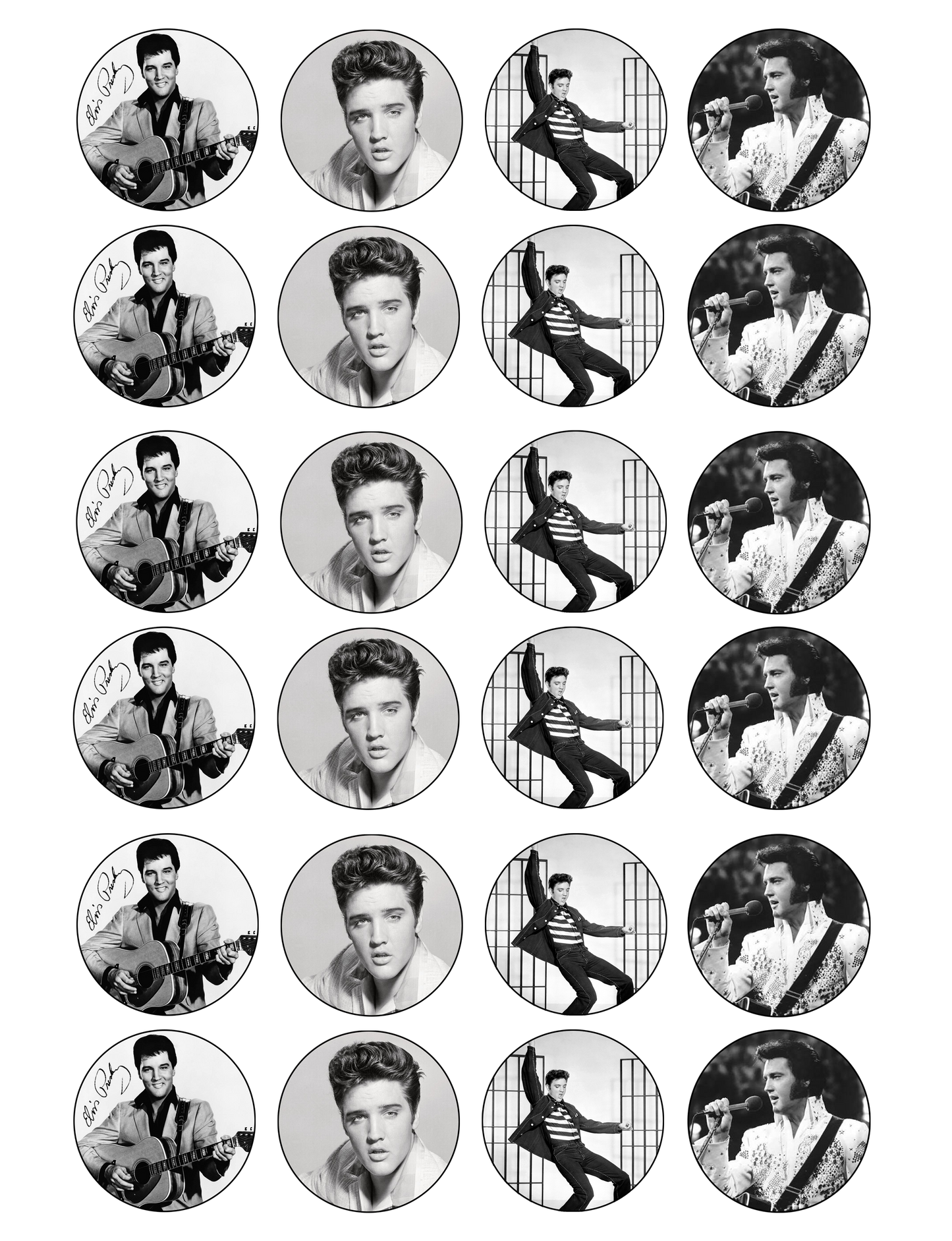 Elvis Presley Cupcake & Cookie Toppers