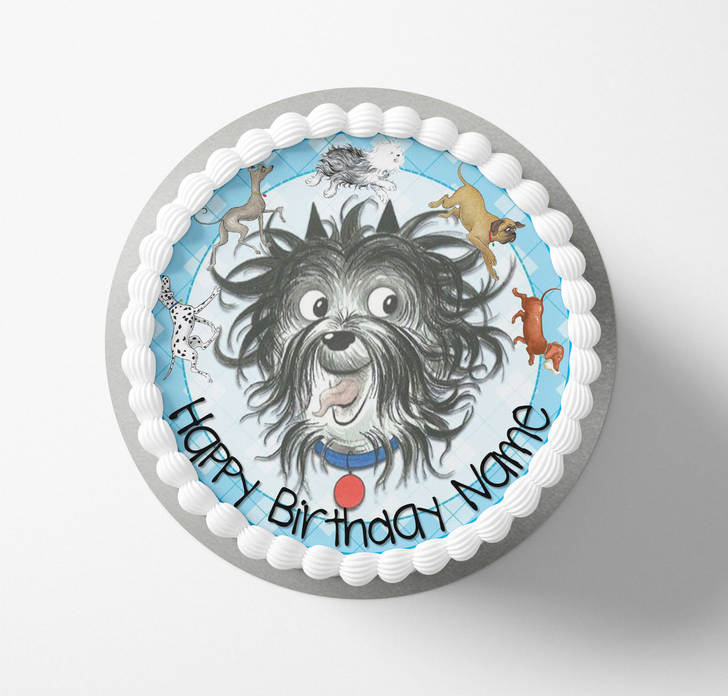 Hairy dog Cake Topper