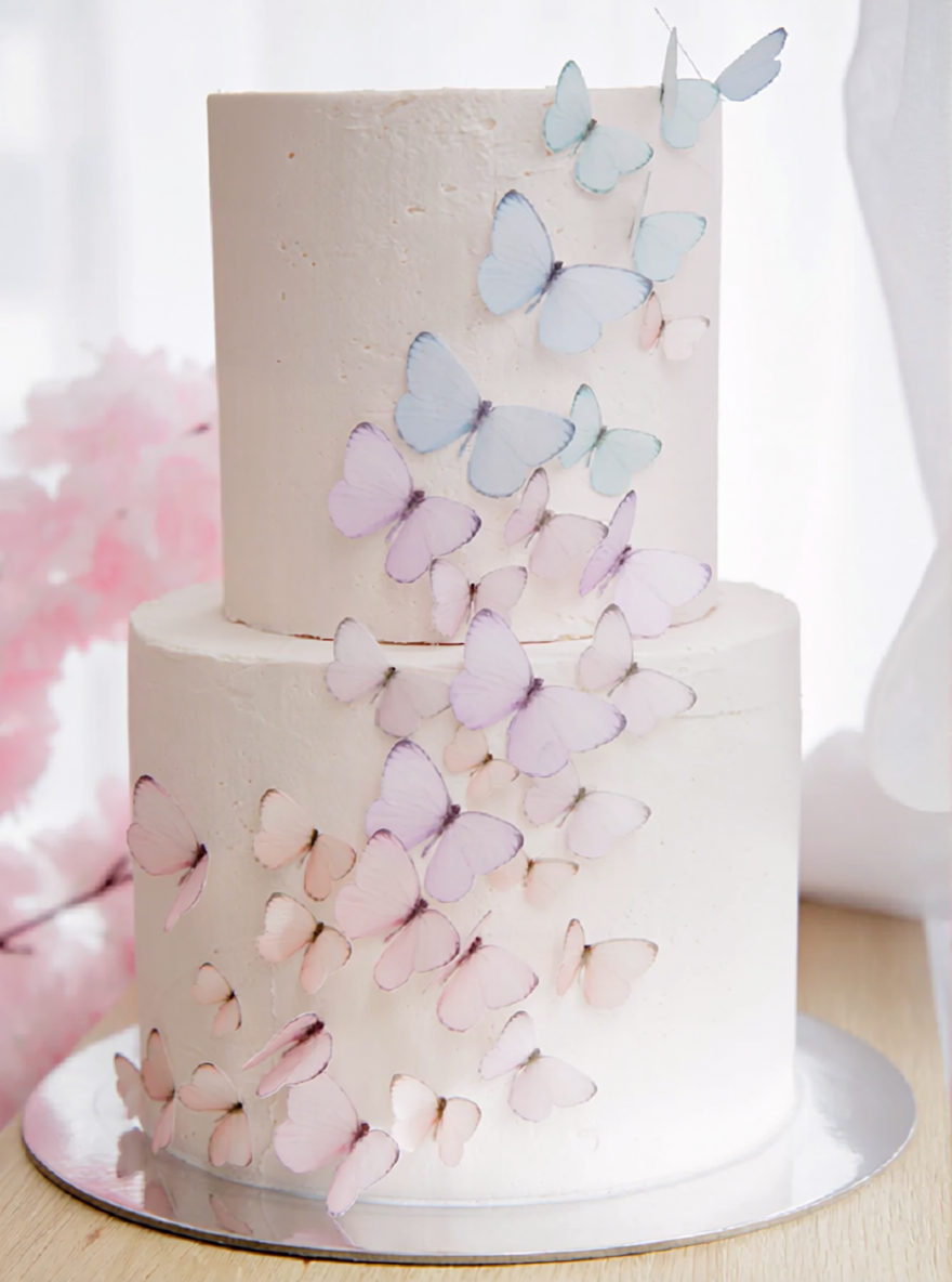 Pastel Edible Wafer Butterflies (Pre-Cut) | Butterfly Cake & Cupcake Toppers