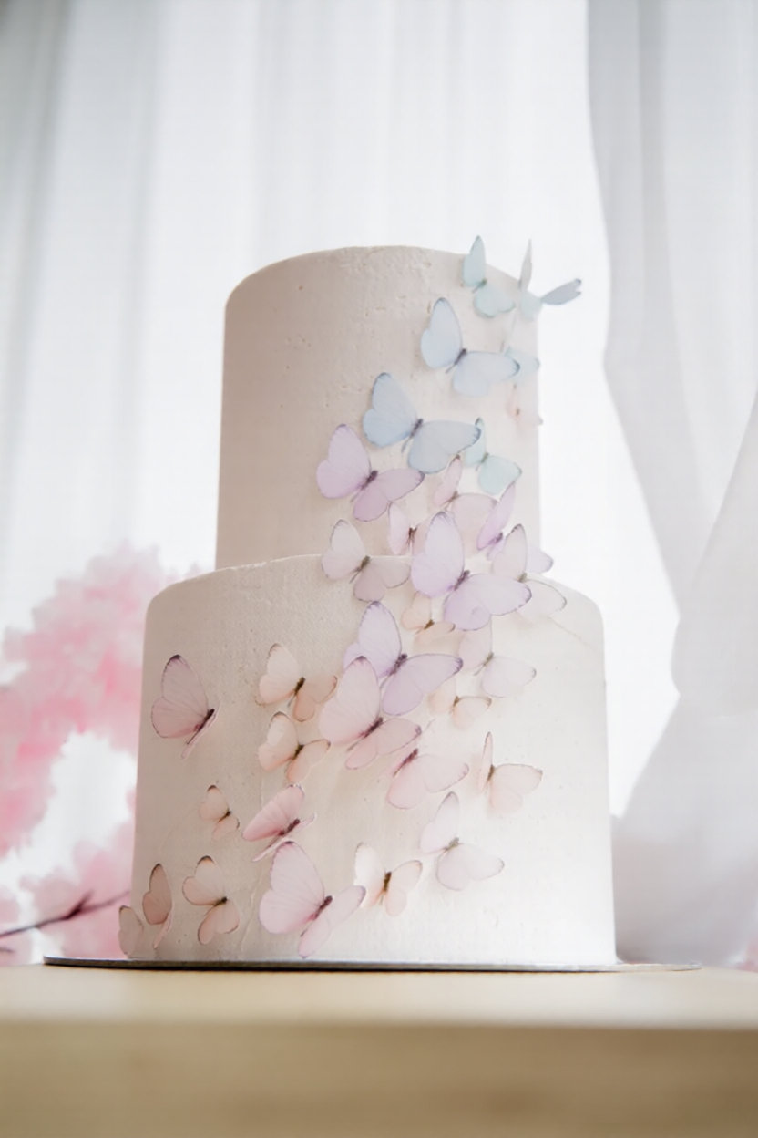 Pastel Edible Wafer Butterflies (Pre-Cut) | Butterfly Cake & Cupcake Toppers