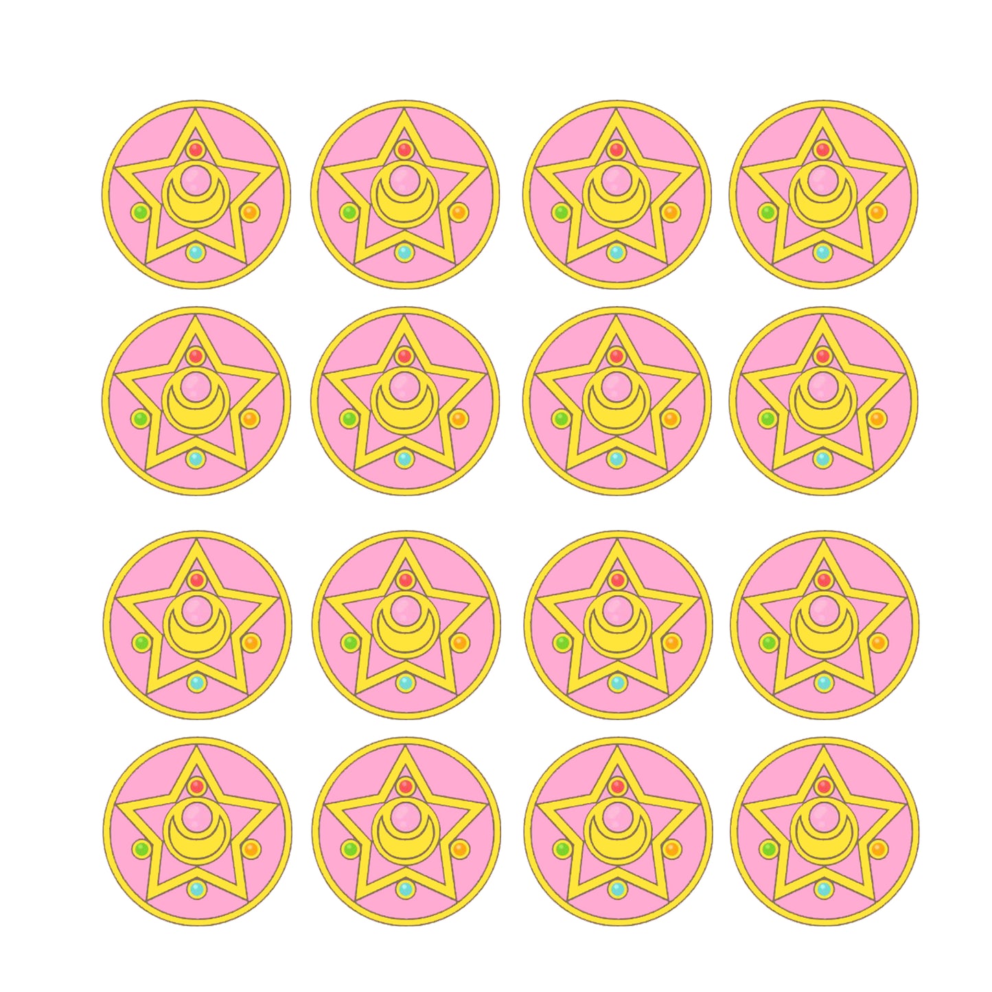 Magical Girl Star Pink Cupcake & Cookie Toppers