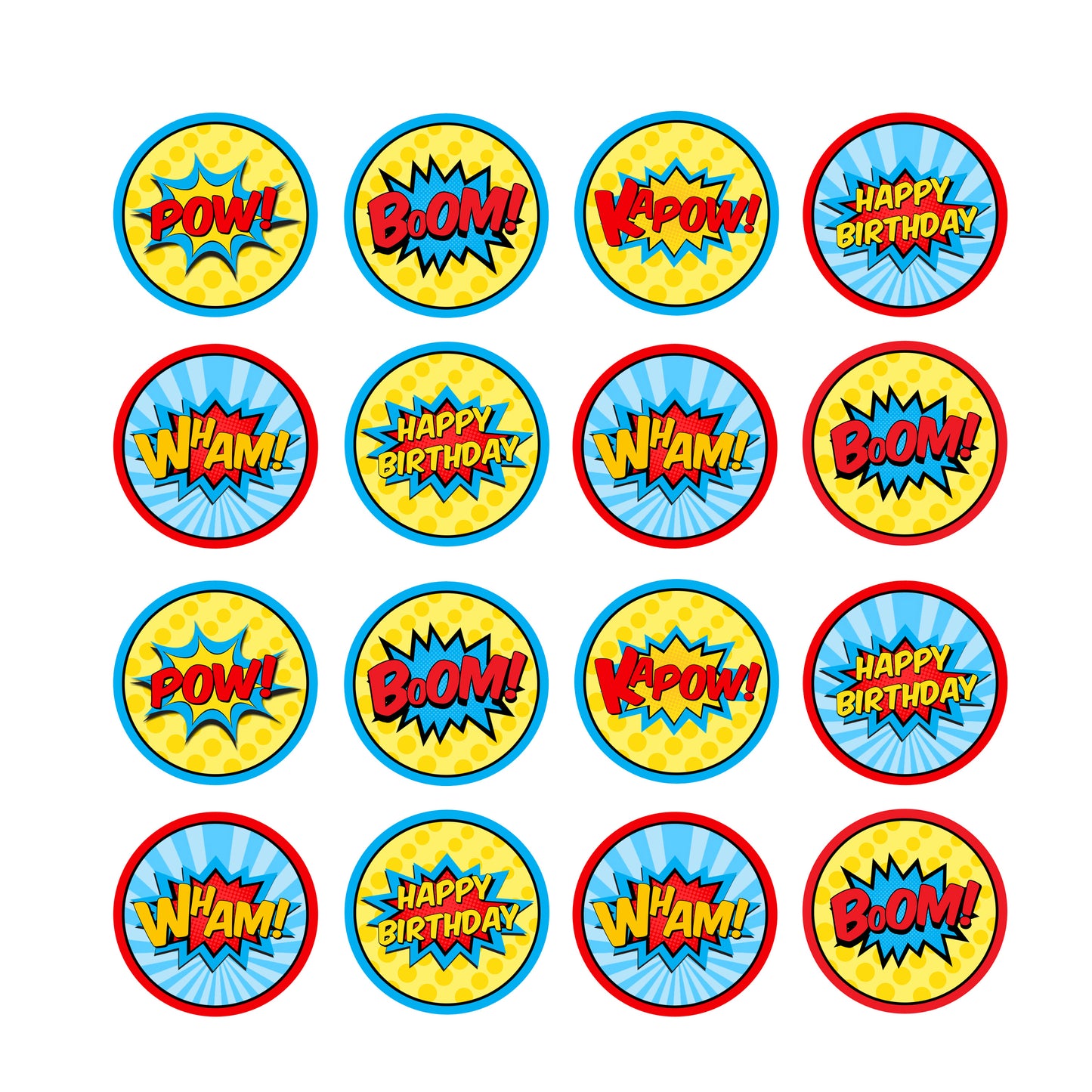 Comic Book Super Hero Cupcake & Cookie Toppers