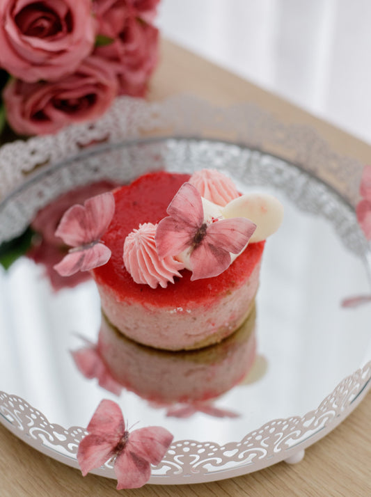 Burgundy Rose Wafer Butterflies