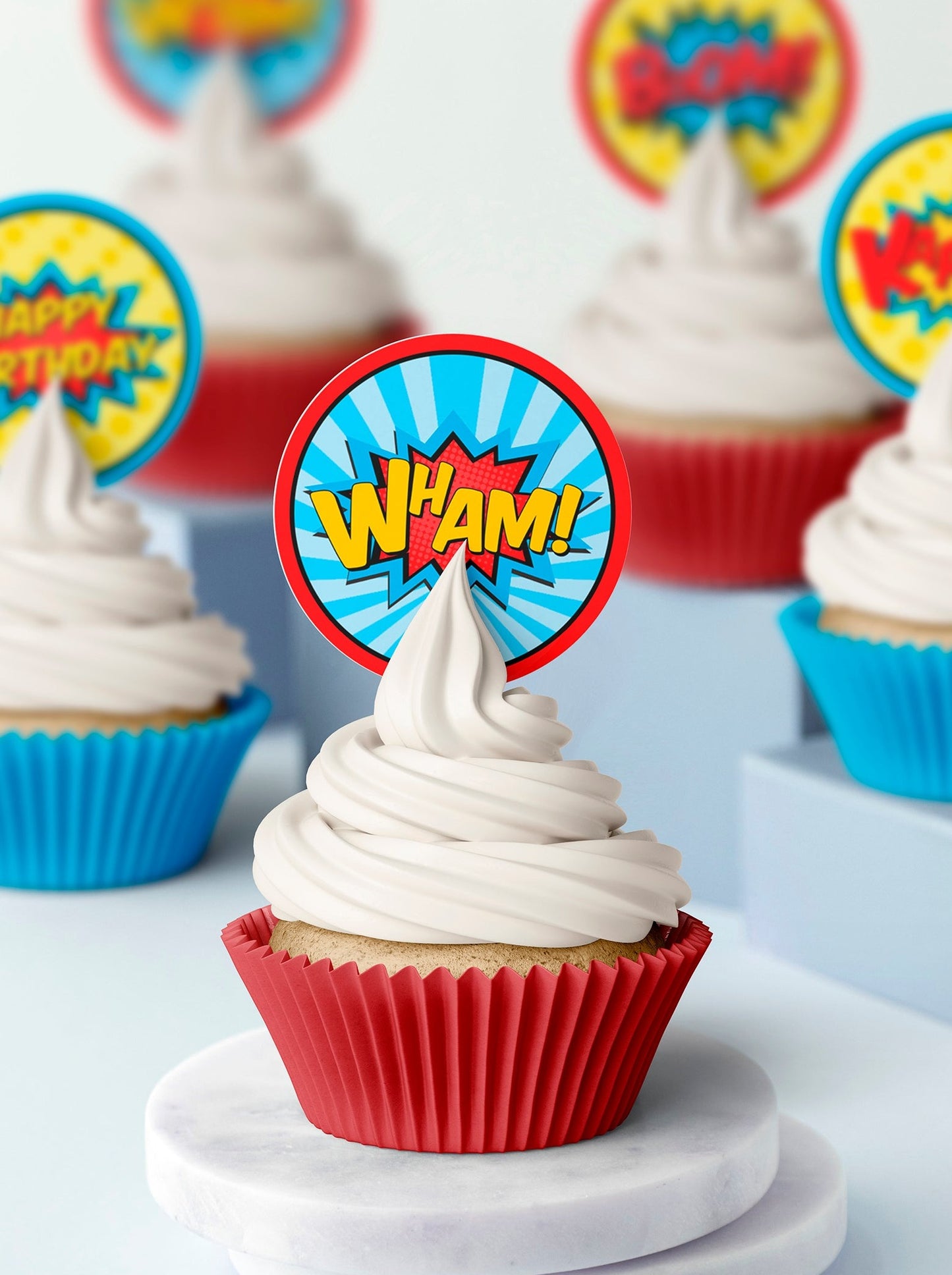 Comic Book Super Hero Cupcake & Cookie Toppers