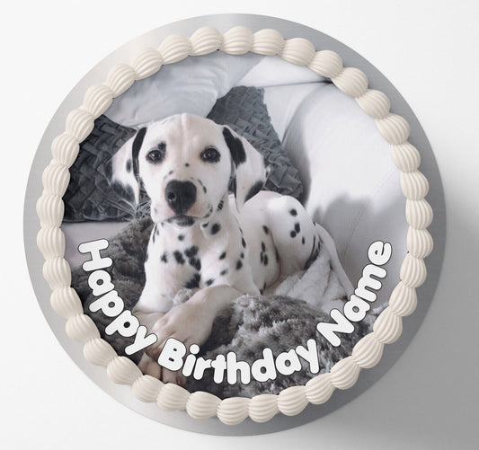 Cute Dalmation 101 dalmations dog puppy Edible wafer icing cake topper decoration gluten free