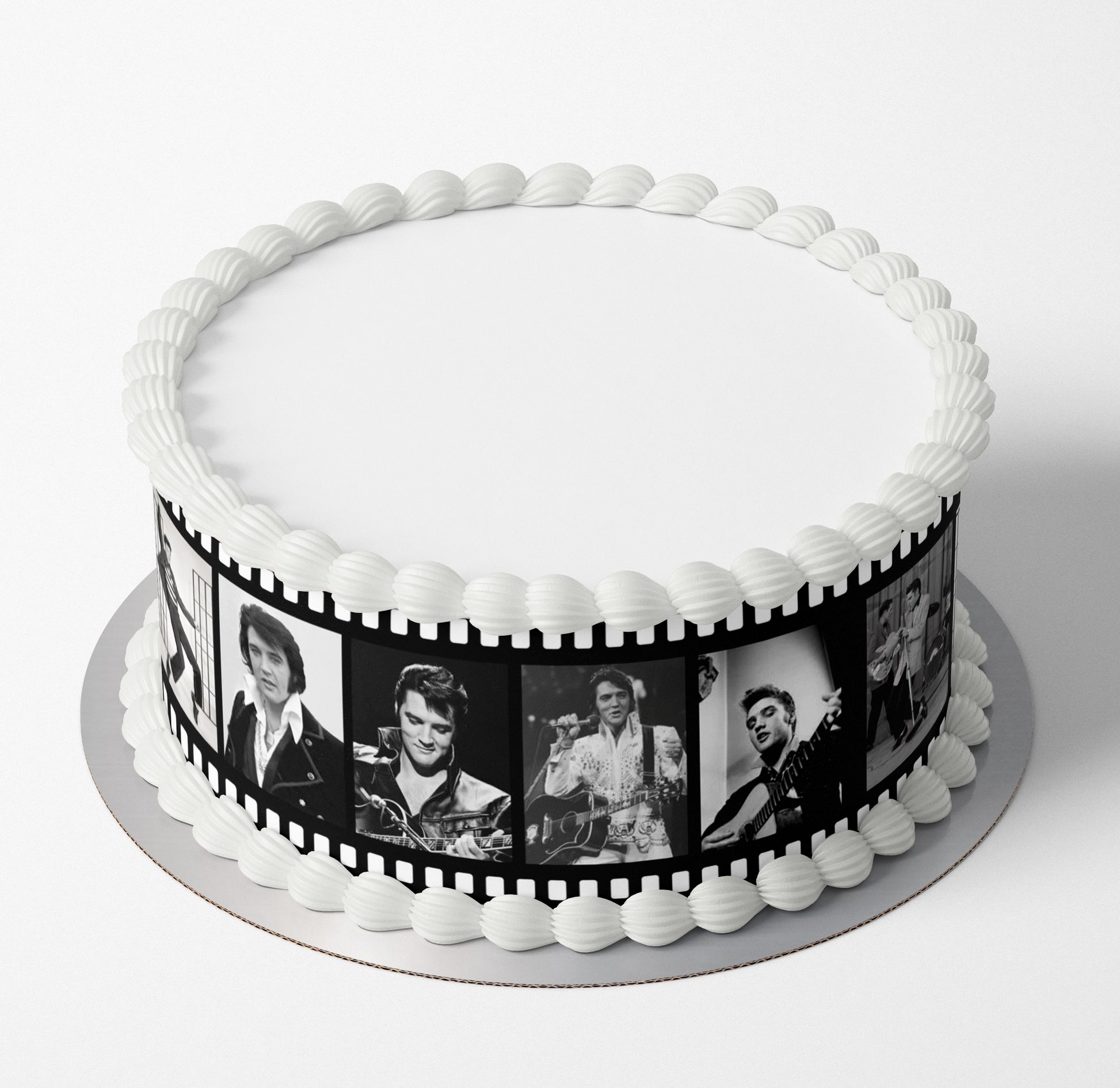 Elvis Presley edible icing or wafer cake wrap black and white photos