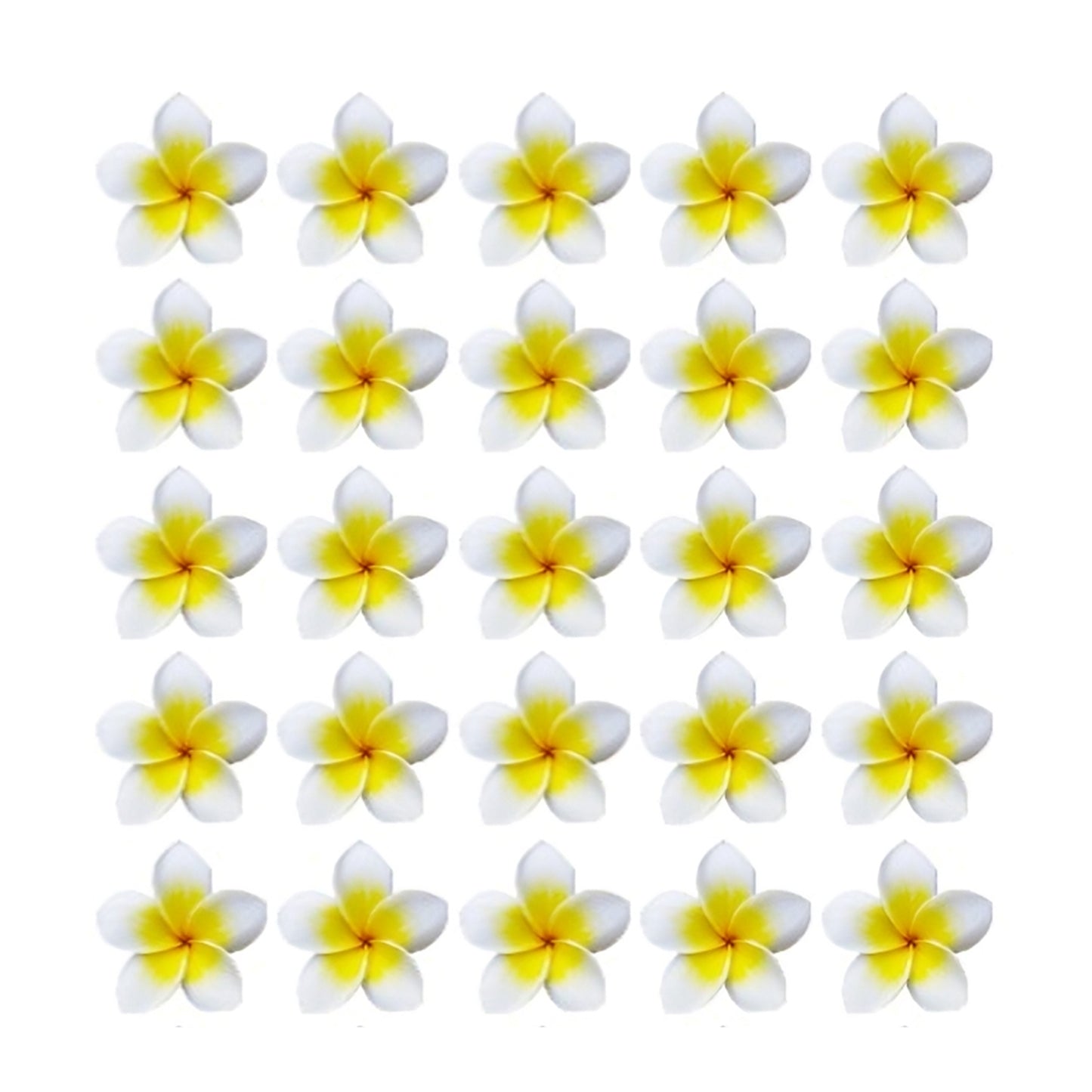Pretty tropical yellow Frangipani Flowers edible wafer or icing cake cupcake hawaii luau beach