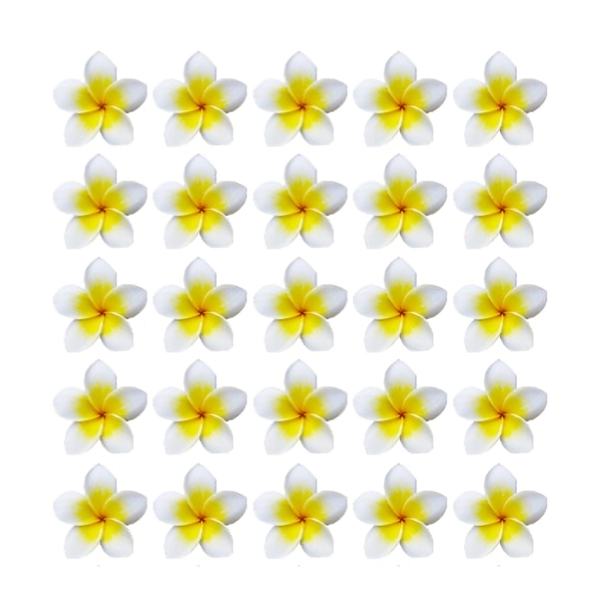 Pretty tropical yellow Frangipani Flowers edible wafer or icing cake cupcake hawaii luau beach