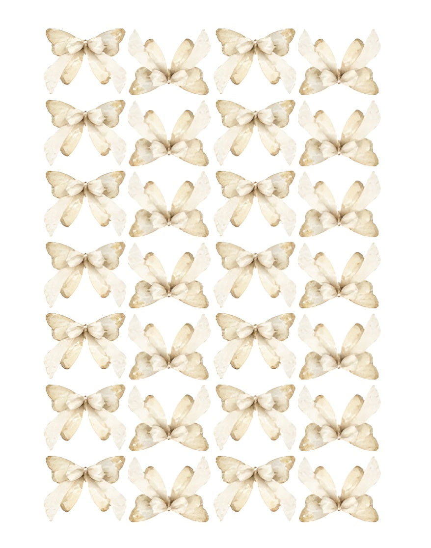 Gold Bow Wafer Butterflies