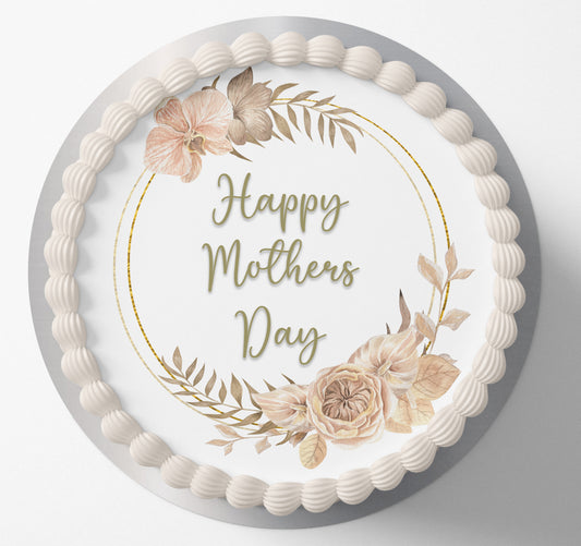 Mothers Day Floral edible cake topper wafer icing cake decorating