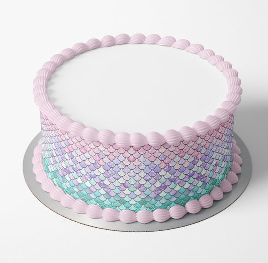 Pastel Mermaid Scales Cake Wrap