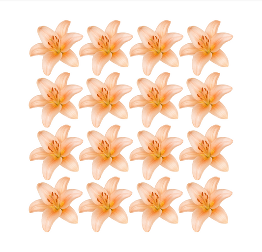 Pretty tropical yellow Lily Flower edible wafer or icing cake cupcake hawaii luau beach Garden party wedding
