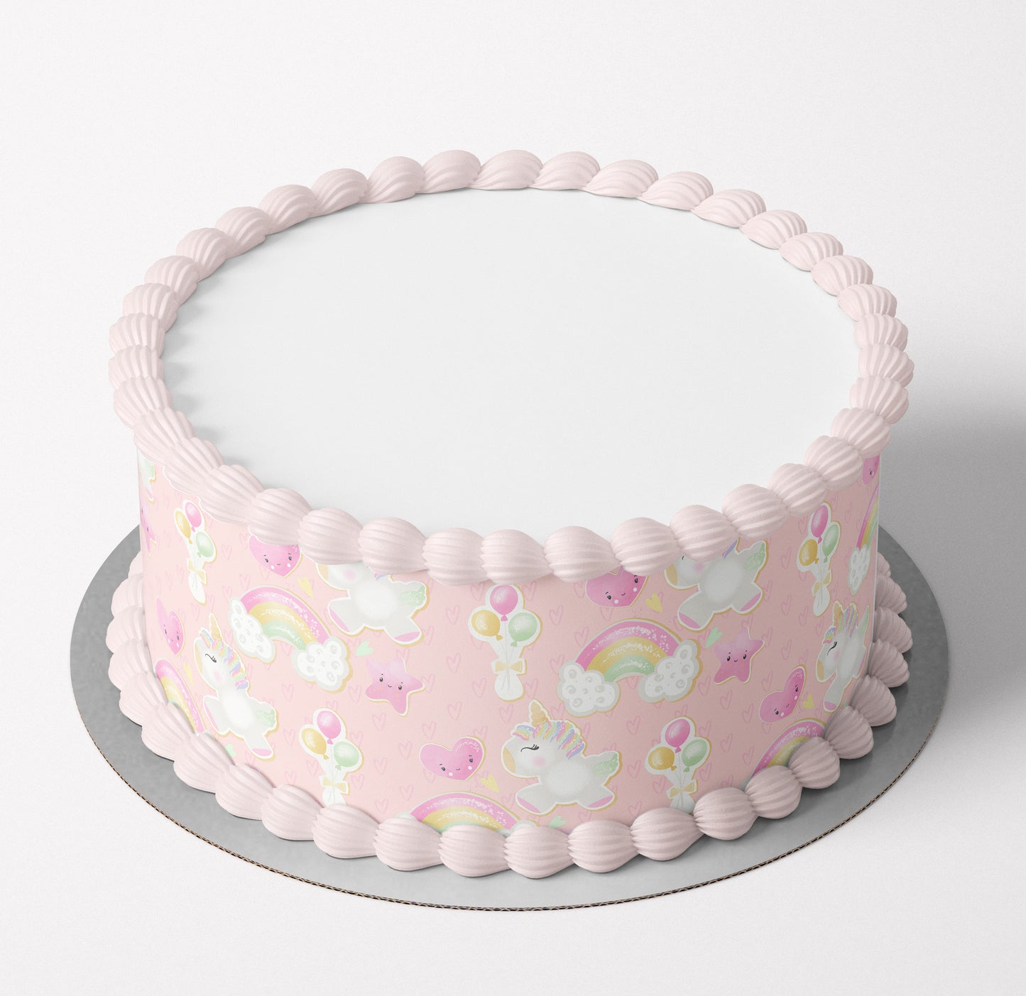 Pastel Pink Unicorns Cake Wrap