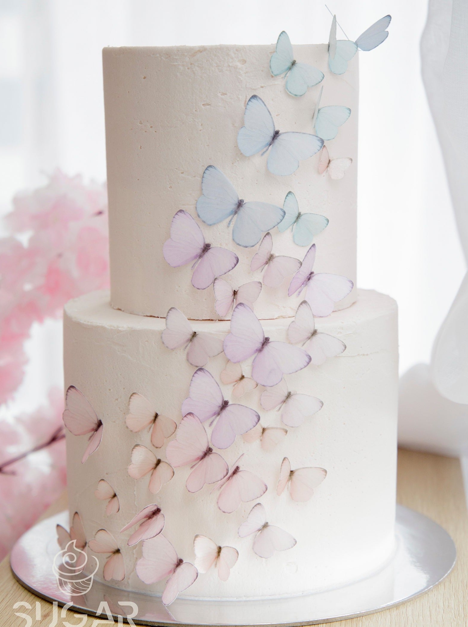 pastel wafer paper butterflies edible cake decoration