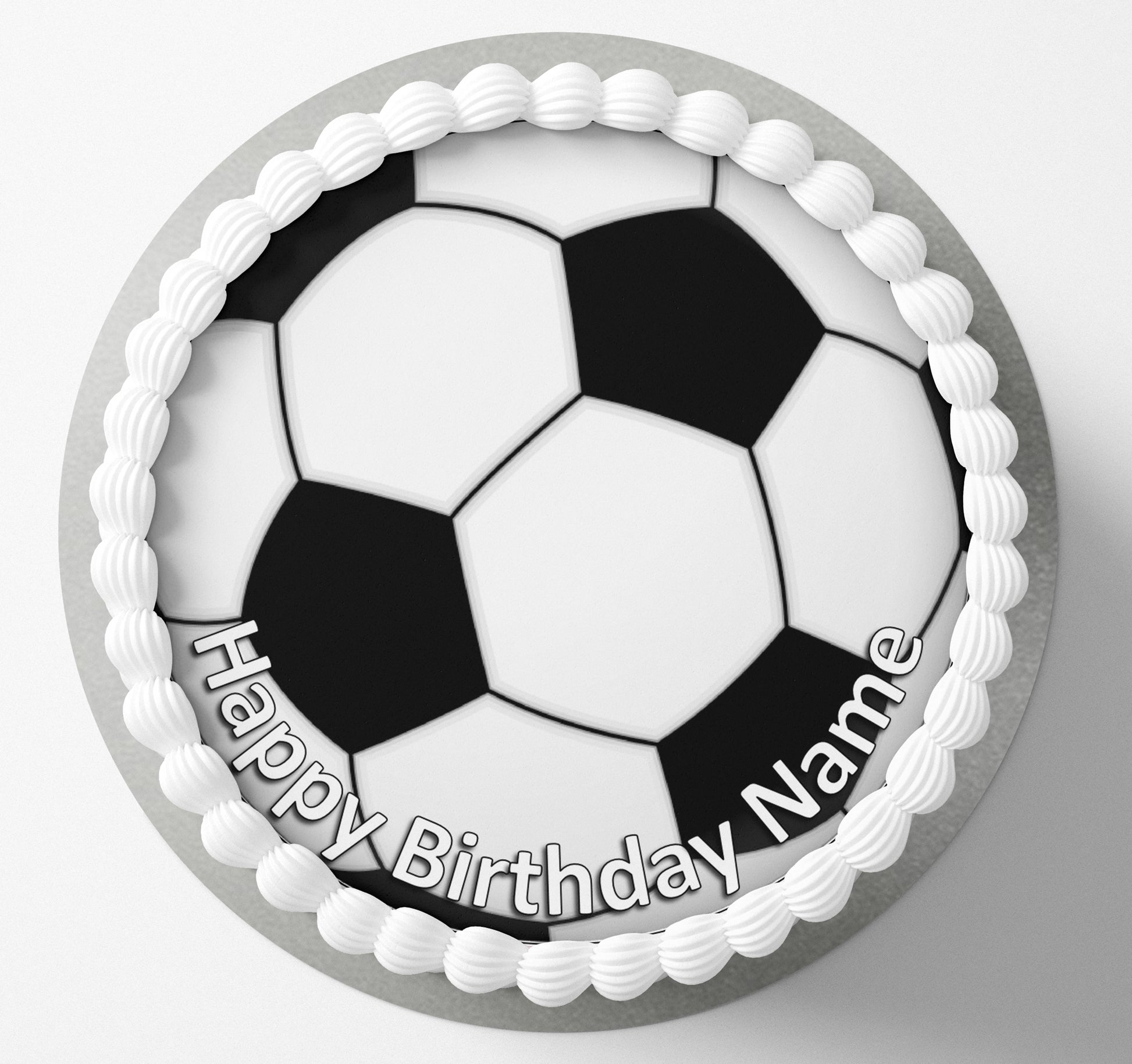 Soccerball sports ball soccer edible cake topper wafer icing cake decorating