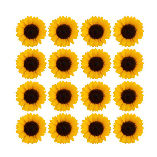 Pretty yellow sunflowers Flower edible wafer or icing cake cupcake 