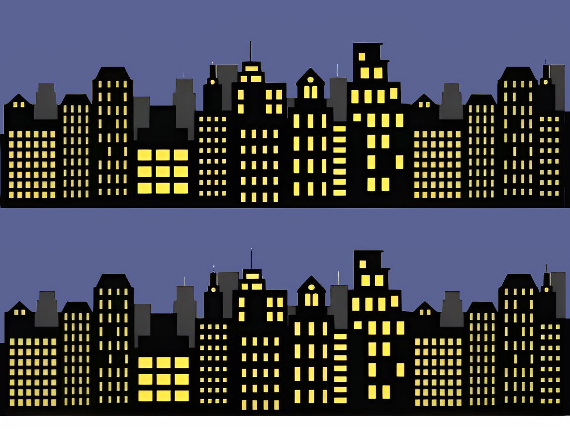 Super Hero City Skyline Buildings Cake Wrap