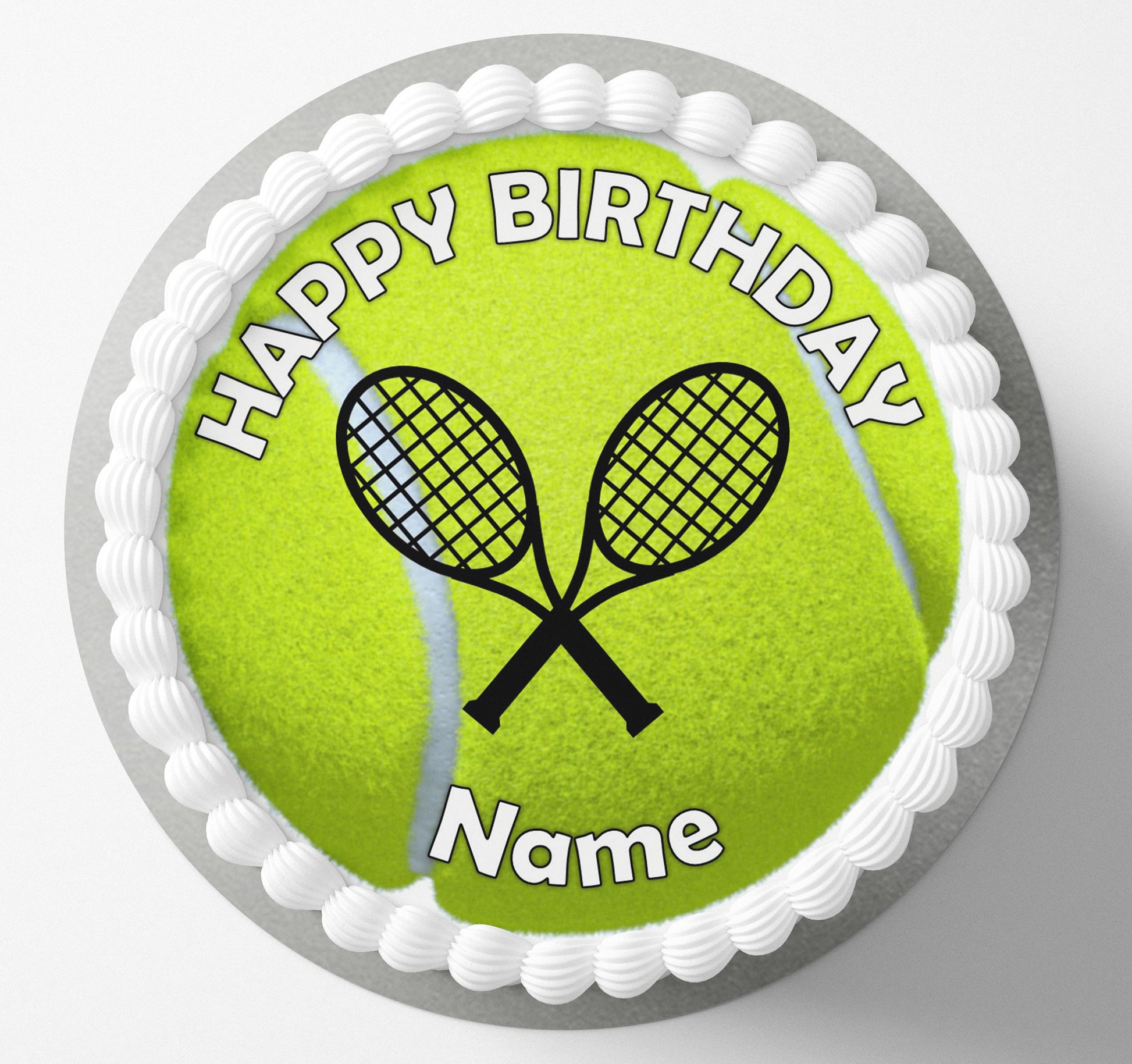 Sports Tennis edible cake topper wafer icing cake decorating