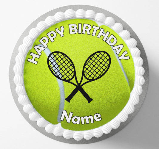Sports Tennis edible cake topper wafer icing cake decorating
