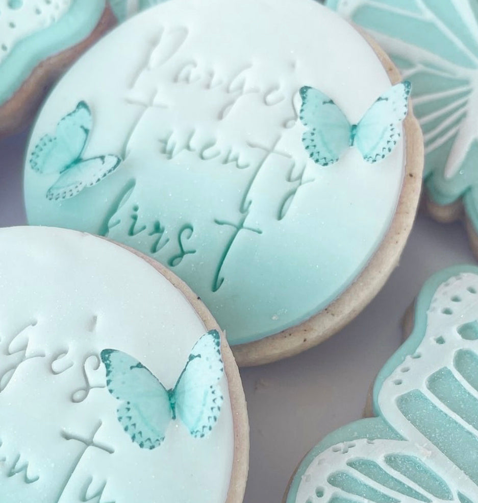 Tiffany Blue Mint Wafer Butterflies