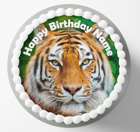 Tiger jungle edible cake topper wafer icing cake decorating