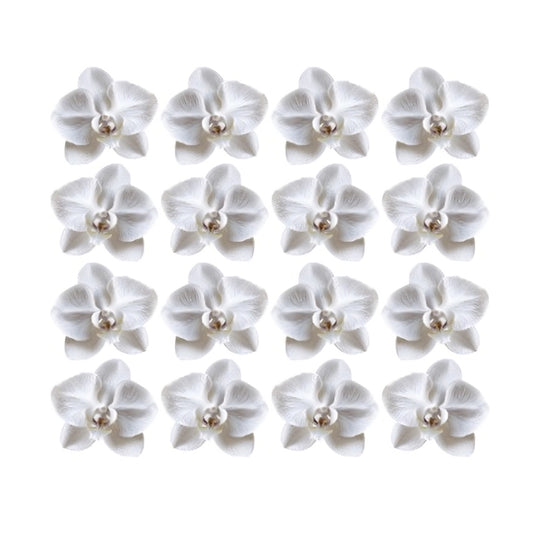 Pretty white Orchid Flowers edible wafer or icing cake cupcake wedding