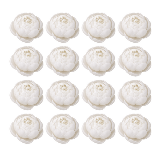 White Wedding Peonies Flowers edible wafer or icing cake cupcake great for  Weddings Birthdays