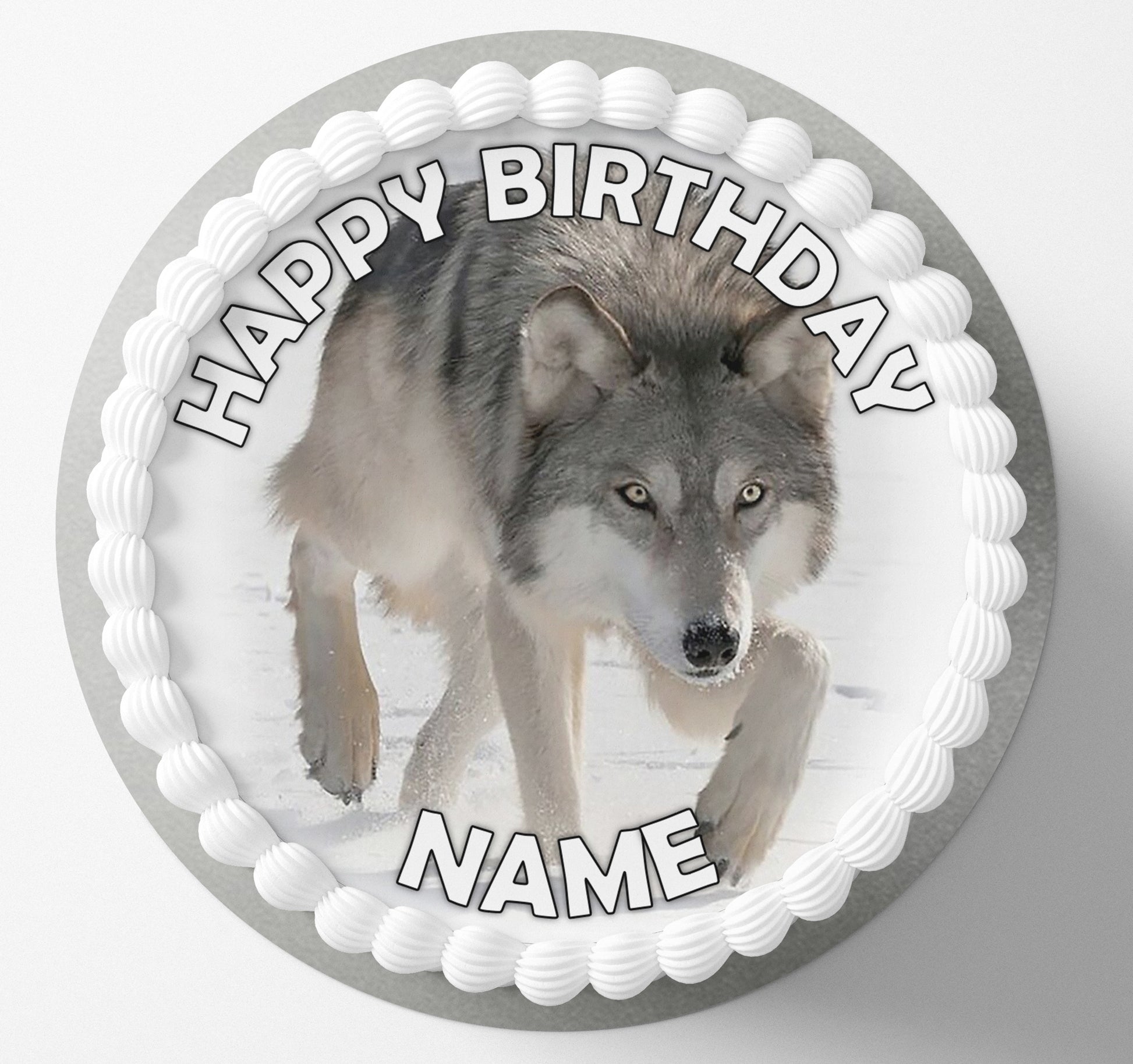 Dire wolf edible cake topper wafer icing cake decorating
