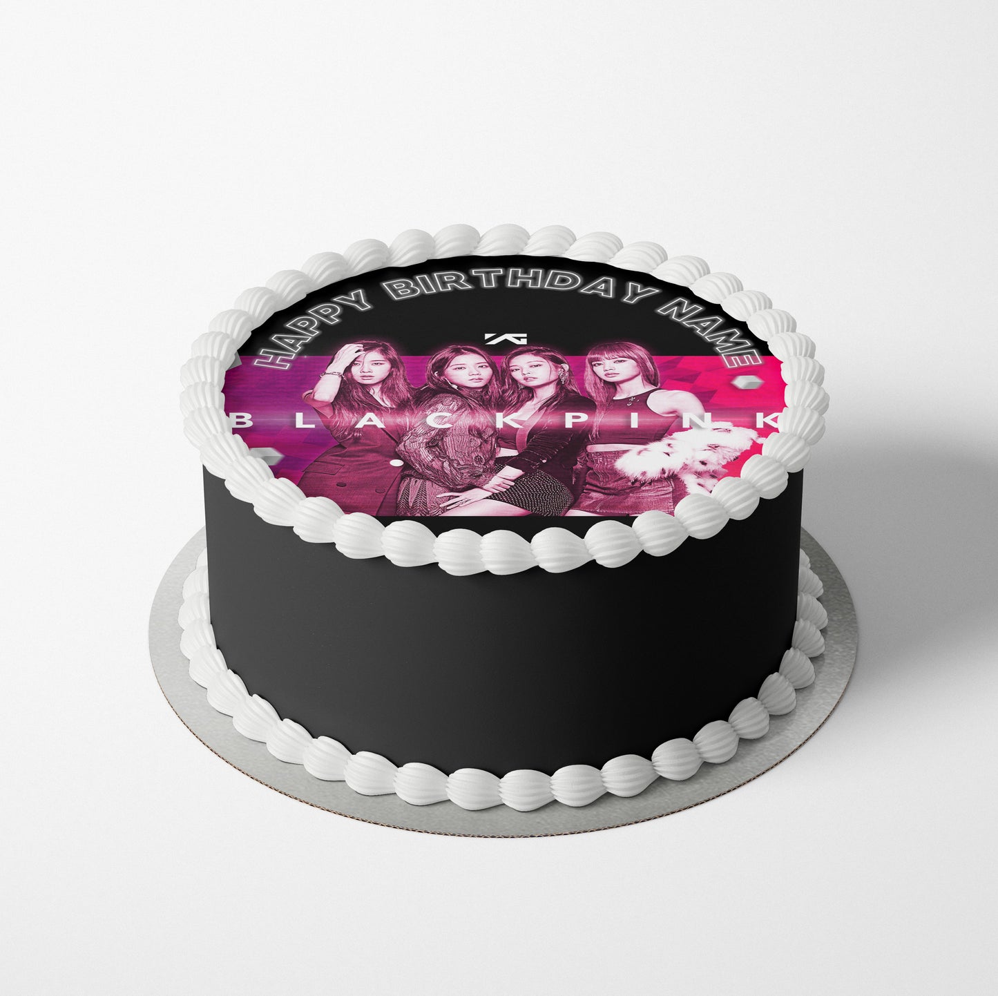 Black Pink Cake Topper