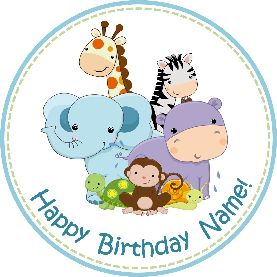 Baby Safari Animals Cake Topper